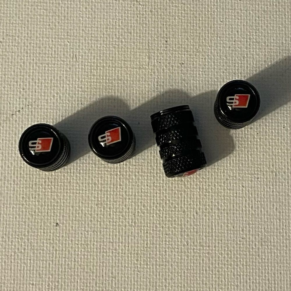 Audi S Line valve Stem caps in Black set of 4 NWT